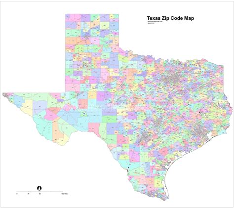 Map Zip Code Map of Texas